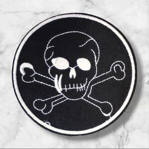 🔥NWT Rare Punk Biker Skull & Crossbones Patch DEADSTOCK